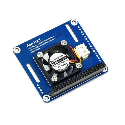 Waveshare PWM Controlled Fan HAT for Raspberry Pi, I2C, Temperature Monitor