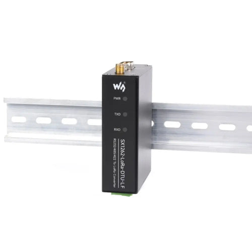 Waveshare Rail-Mount SX1262 LoRa Data Transfer Unit, RS232/RS485/RS422 to LoRa (UK Power Supply + Serial Cable)
