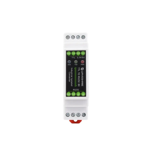 Waveshare Rail-Mount TTL to RS232 Galvanic Isolated Converter, Full-Duplex Communication, TTL Serial Converter
