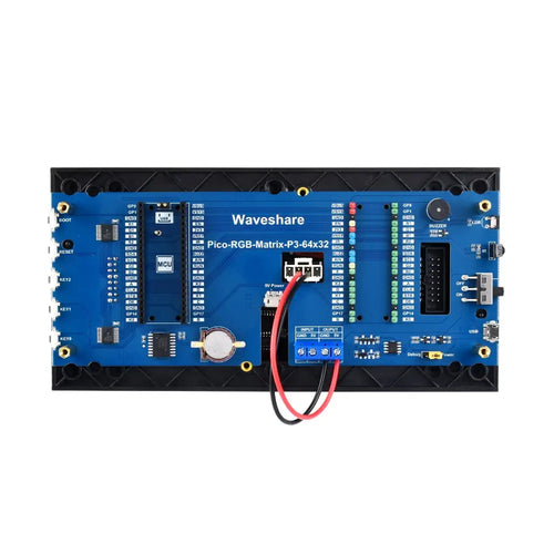 Waveshare RGB Full-Color Digital Clock for Raspberry Pi Pico, 64×32 Grid, Accurate RTC