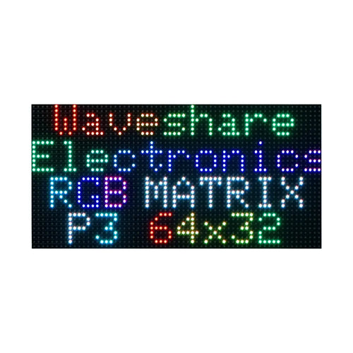 Waveshare RGB Full-Color LED Matrix Panel, 3mm Pitch, 64×32 Pixels, Adjustable Brightness