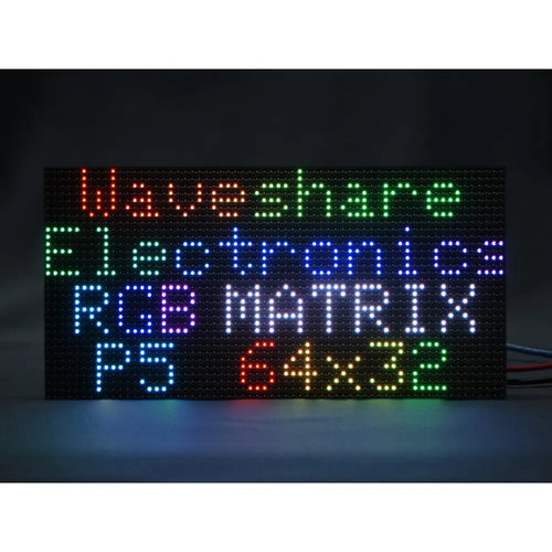 Waveshare RGB Full-Color LED Matrix Panel, 5mm Pitch, 64×32 Pixels, Adjustable Brightness
