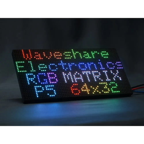 Waveshare RGB Full-Color LED Matrix Panel, 5mm Pitch, 64×32 Pixels, Adjustable Brightness
