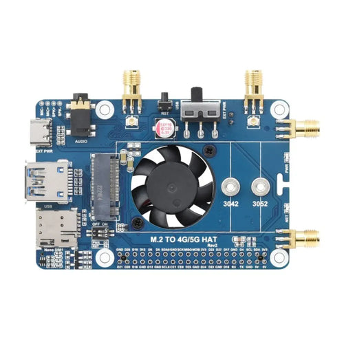 Waveshare RM500Q-AE 5G HAT for Raspberry Pi, Quad Antennas LTE-A, Multi Band, 5G/4G/3G (US)