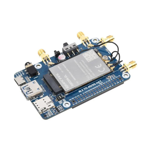 Waveshare RM520N-GL 5G HAT for Raspberry Pi w/ Case, Quad Antennas LTE-A, GNSS, 3GPP 16, 4G/3G (US)