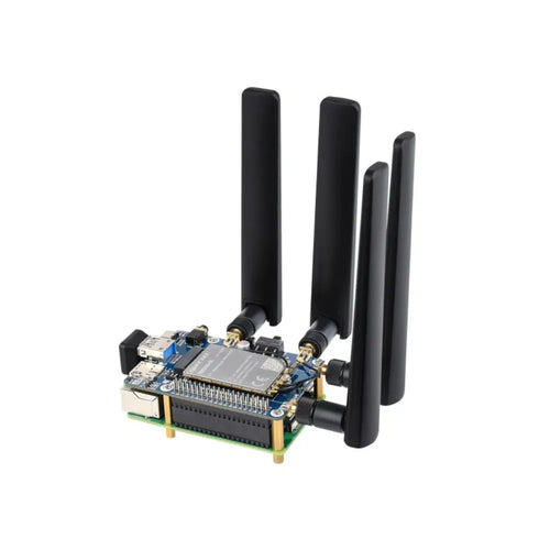 Waveshare RM520N-GL 5G HAT for Raspberry Pi w/ Case, Quad Antennas LTE-A, GNSS, 3GPP 16, 4G/3G (US)
