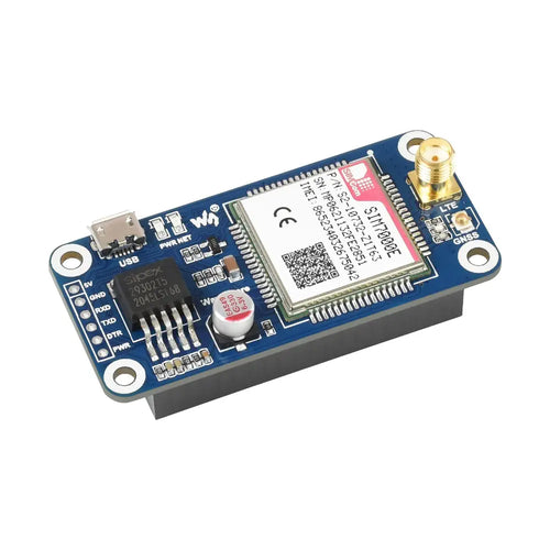 Waveshare SIM7000E NB-IoT / Cat-M / EDGE / GPRS HAT for Raspberry Pi, GNSS (Europe, Africa, Australia, Southeast Asia)