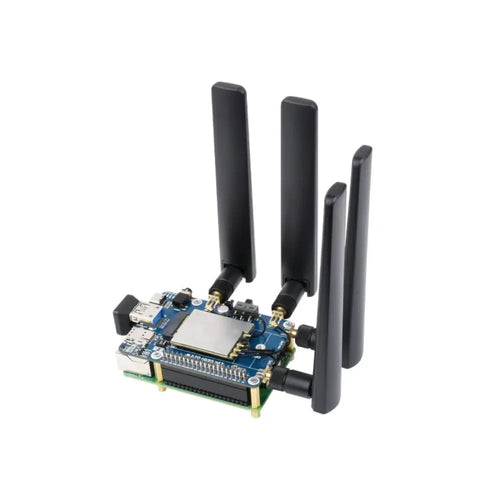 Waveshare SIM8262A-M2 5G HAT for Raspberry Pi, Quad Antennas 5G NSA, Multi-Band, 5G/4G/3G Compatible (w/ Case)