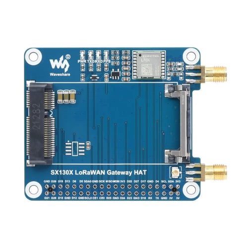 Waveshare SX1303 868m LoRaWAN Gateway HAT for Raspberry Pi, Standard Mini-PCIe Socket (W/ HAT)