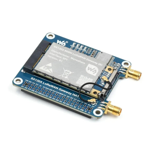 Waveshare SX1303 868m LoRaWAN Gateway HAT for Raspberry Pi, Standard Mini-PCIe Socket (W/ HAT)