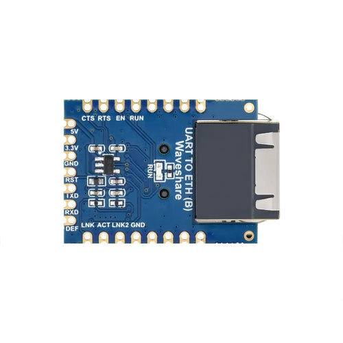 Waveshare TTL UART to Ethernet Mini Module, Castellated Holes w/ Immersion Gold Design, Highly Integrated Packaging