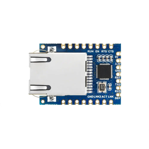 Waveshare TTL UART to Ethernet Mini Module, Castellated Holes w/ Immersion Gold Design, Highly Integrated Packaging