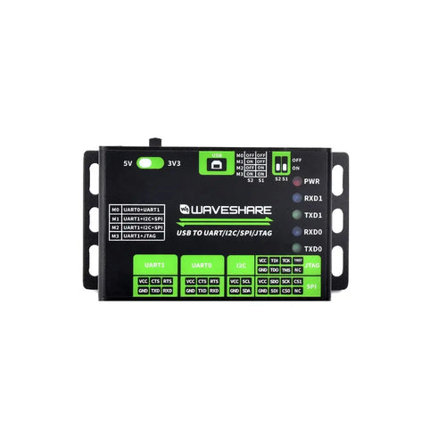 Waveshare USB to UART/I2C/SPI/JTAG Converter, Compatible w/ 3.3V & 5V
