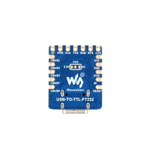 Waveshare USB to UART (TTL) Mini Communication Module, TTL Serial Converter, USB to TTL Converter (w/ Headers)