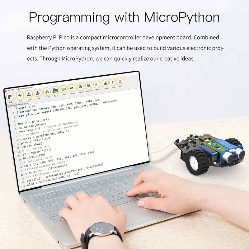 Yahboom Robot Car Kit for Raspberry Pico Board w/ Micropython App Control &amp; Infrared Remote Control (Only English Manual)
