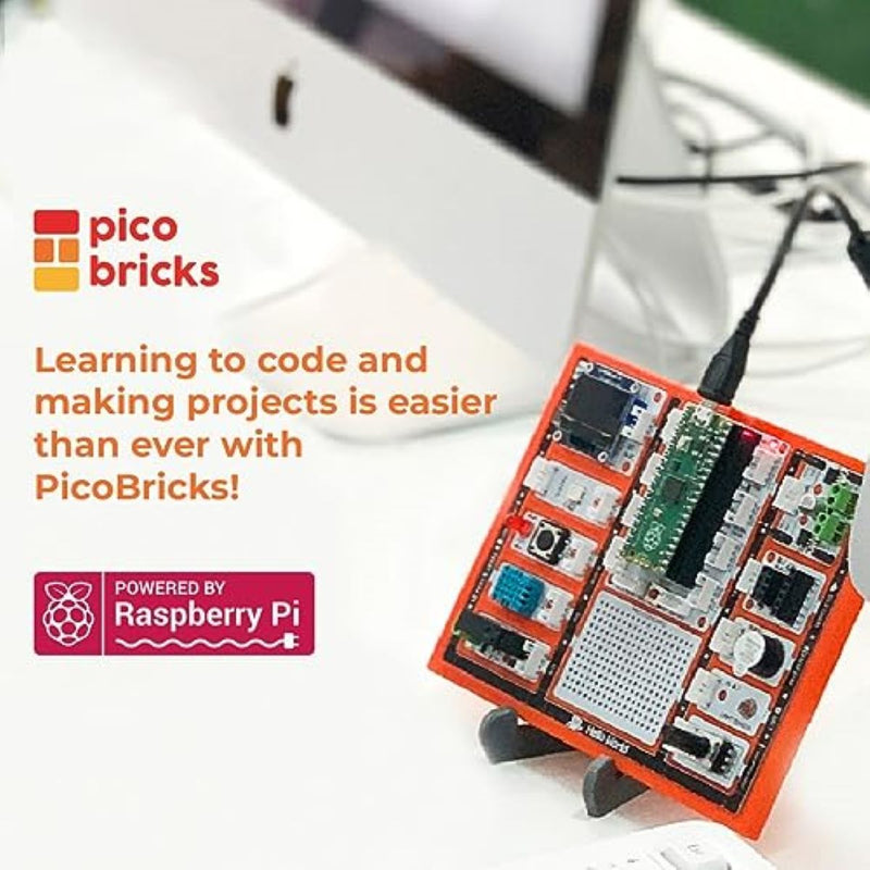 PicoBricks - Raspberry Pi Pico Starter Kit with 12 Sensors and Extensive Learning Guide, Raspberry Pi Main Board