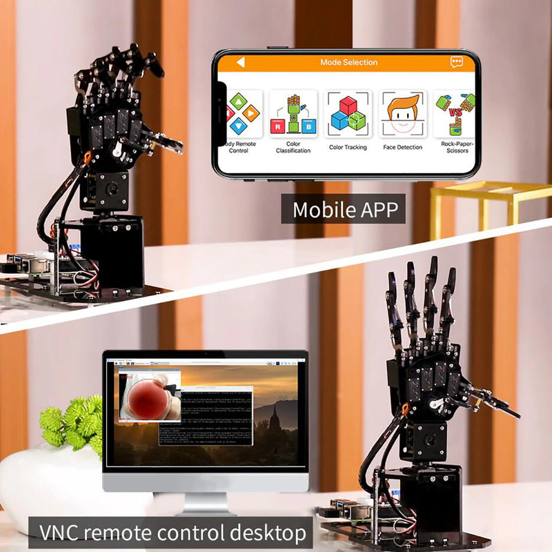 Hiwonder uHandPi Raspberry Pi Robotic Hand AI Vision Python Programming-Right Hand