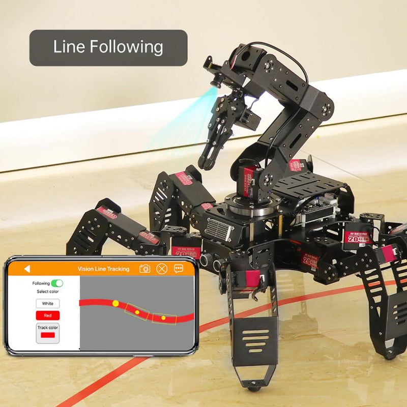 SpiderPi Pro: Hiwonder Hexapod Robot with AI Vision Robotic Arm Powered by Raspberry Pi 4B 4GB