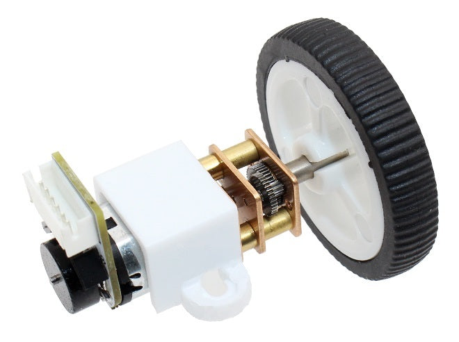 12mm 6V Micro Metal Gearmotor w/ Encoder &amp; 34mm Wheel Kits for Smart Robot DIY