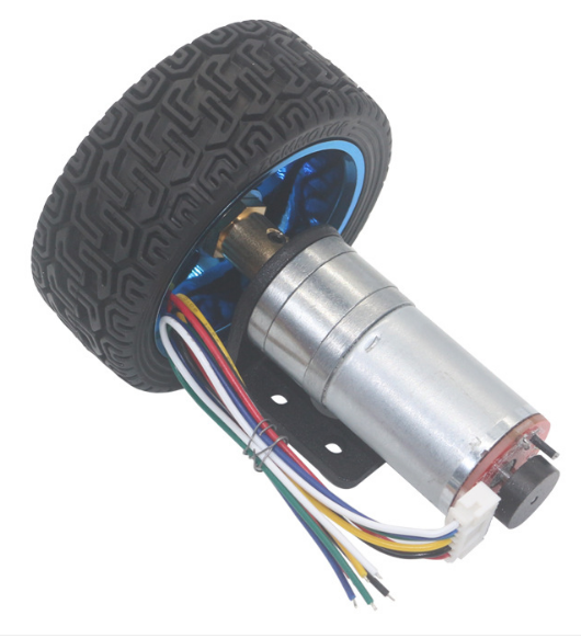 25D 12V Encoder Gear Motor w/ Mounting Bracket 65mm Wheel for Smart Robot DIY