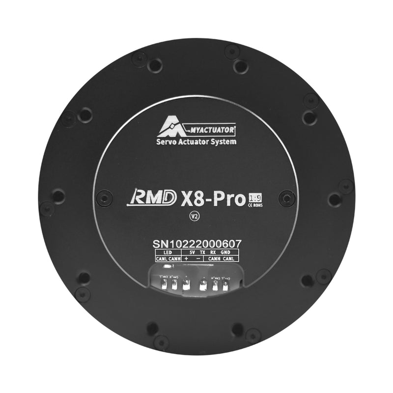 MYACTUATOR RMD X8 Pro V2 BLDC, CAN Bus Reduction Ratio 1:9, w/ New Driver MC X 300O