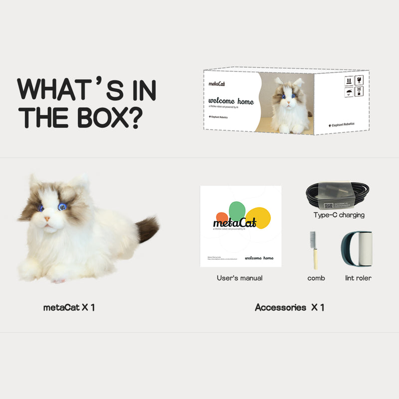 Metacat Smart Robot Cat Interactive Companion Pet Robotic Pet(Ragdoll )