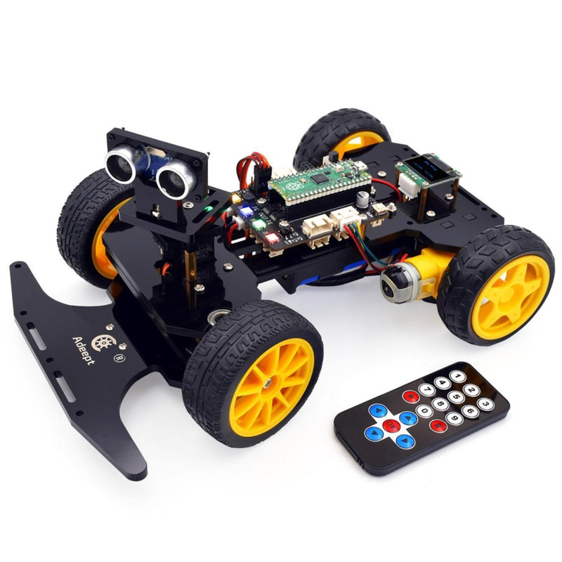 Adeept Smart RC Car Kit for RPi Pico w/ Line Tracking, Obstacle Avoidance, Display