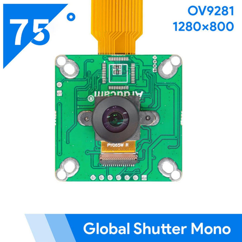 Arducam OV9281 1MP Mono Global Shutter NoIR Mono MIPI Camera for Raspberry Pi
