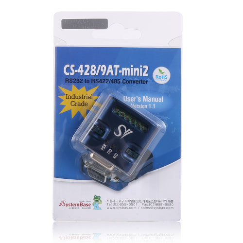SystemBase CS 428/9at Mini2 Serial Converter Mini - RS232 to RS422/485