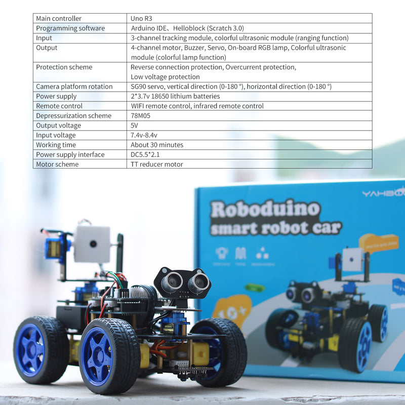 Yahboom Roboduino Uno R3 Smart Robot w/ Wifi Camera for Arduino UNO