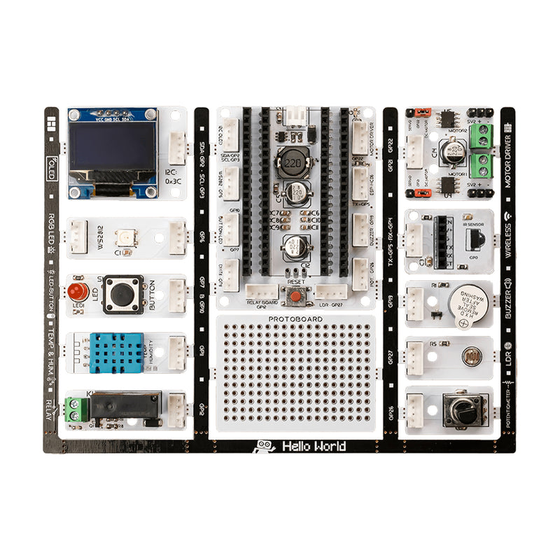 PicoBricks - Raspberry Pi Pico Starter Kit with 12 Sensors and Extensive Learning Guide, Raspberry Pi Main Board