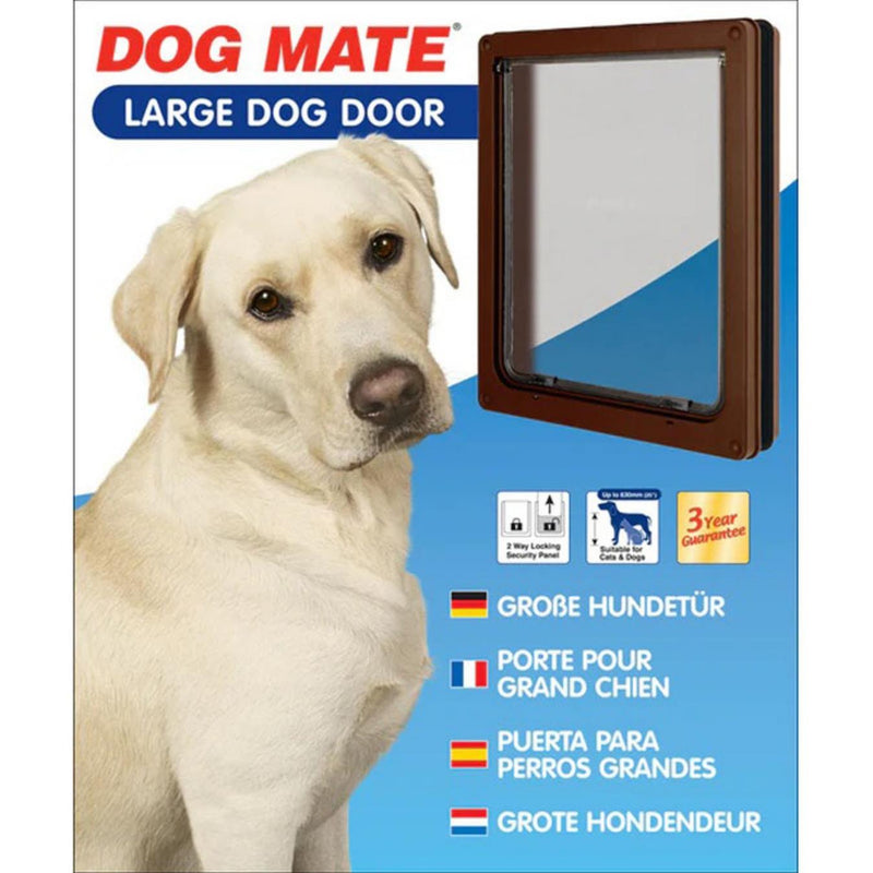 Dog Mate Large Dog Door with Liner (Brown)