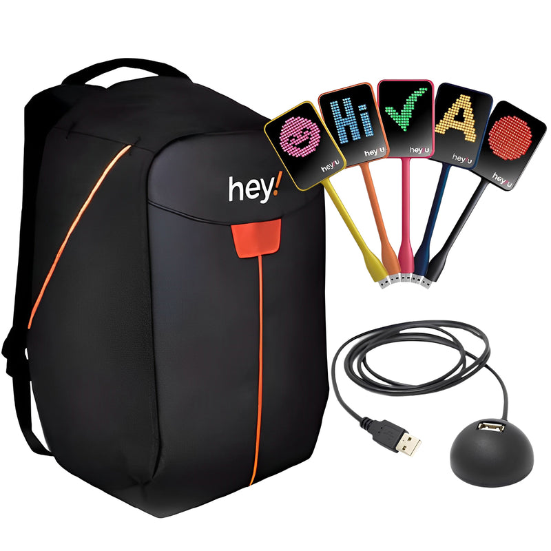 Hey! U USB Pack of 25 w/ Orange Backpack Real Time Visual Feedback for Classroom Educational Active Learning &amp; Collaboration