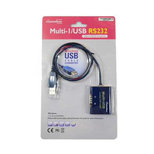 SystemBase Multi 1/USB RS232 USB to Serial Latching Cable, 0.6m