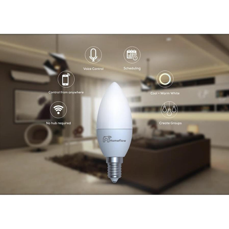 Homeflow WiFi Smart Light Bulb E14 4.5W Cold White
