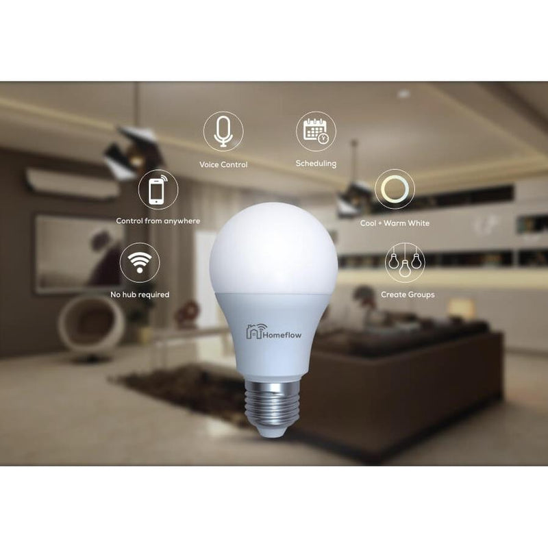 Homeflow WiFi Smart Light Bulb E27 9W Cold White