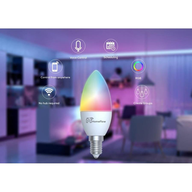 Homeflow WiFi Smart Light Bulb E14 5W RGB + Cold White