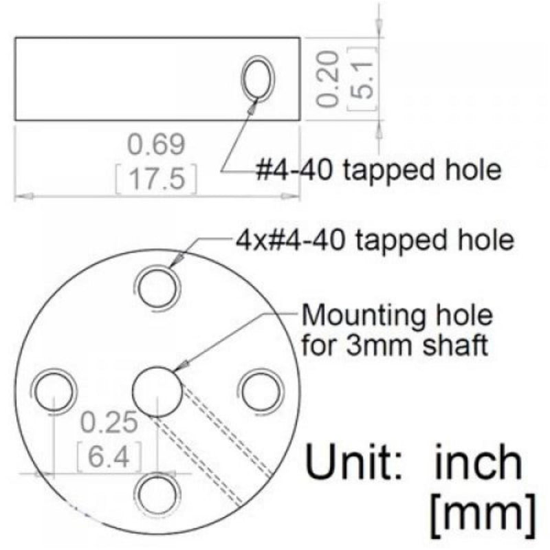 Pololu Universal Aluminum 3mm Mounting Hub (4-40)