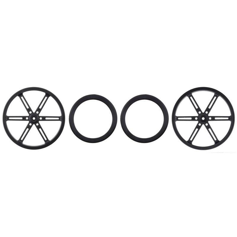 Pololu Wheel Pair for Standard Servo Splines (25T, 5.8 mm) 70 x 8 mm (Black)