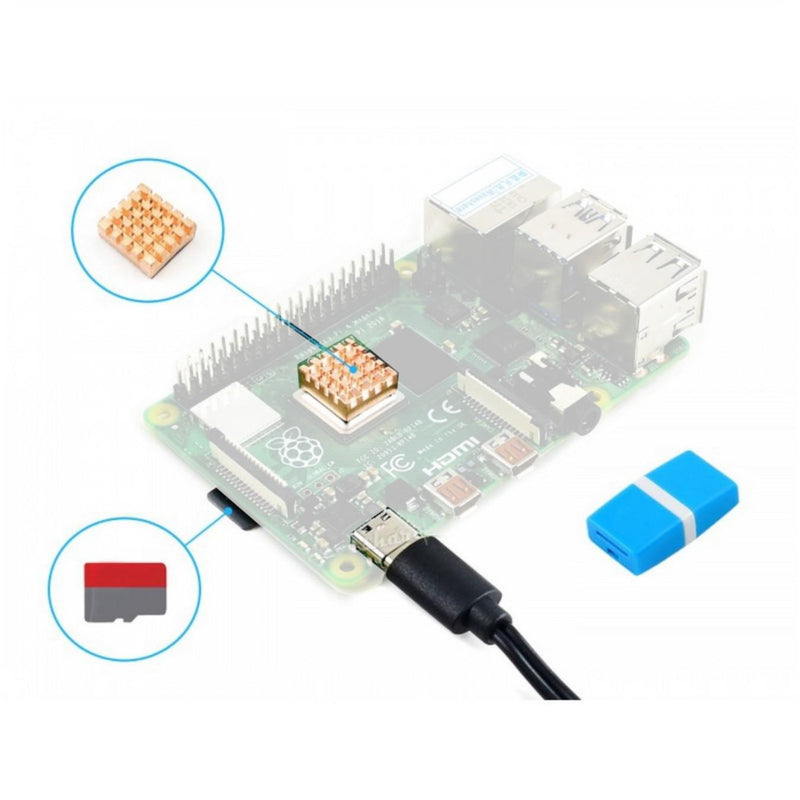Raspberry Pi 4 Model B Starter Kit w/ Essential Parts & US Plug w/o Raspberry Pi