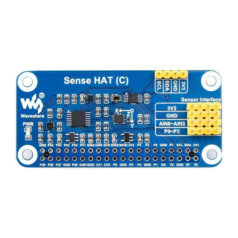 Waveshare Sense HAT C for Raspberry Pi, Onboard Multi Powerful Sensors
