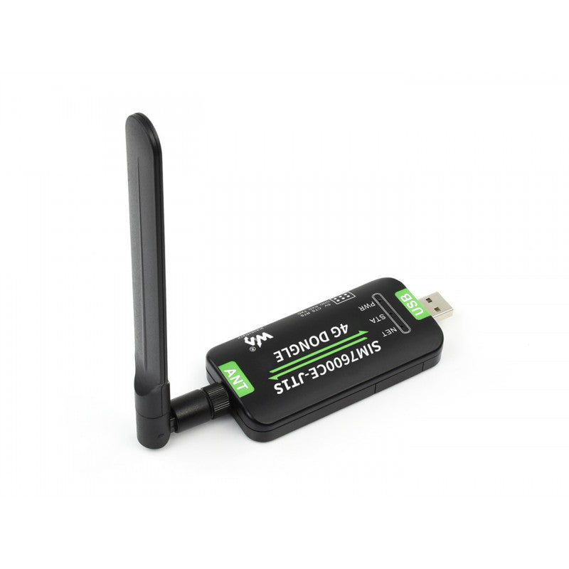 Waveshare SIM7600CE-JT1S 4G DONGLE w/ Antenna, Industrial Grade, for China