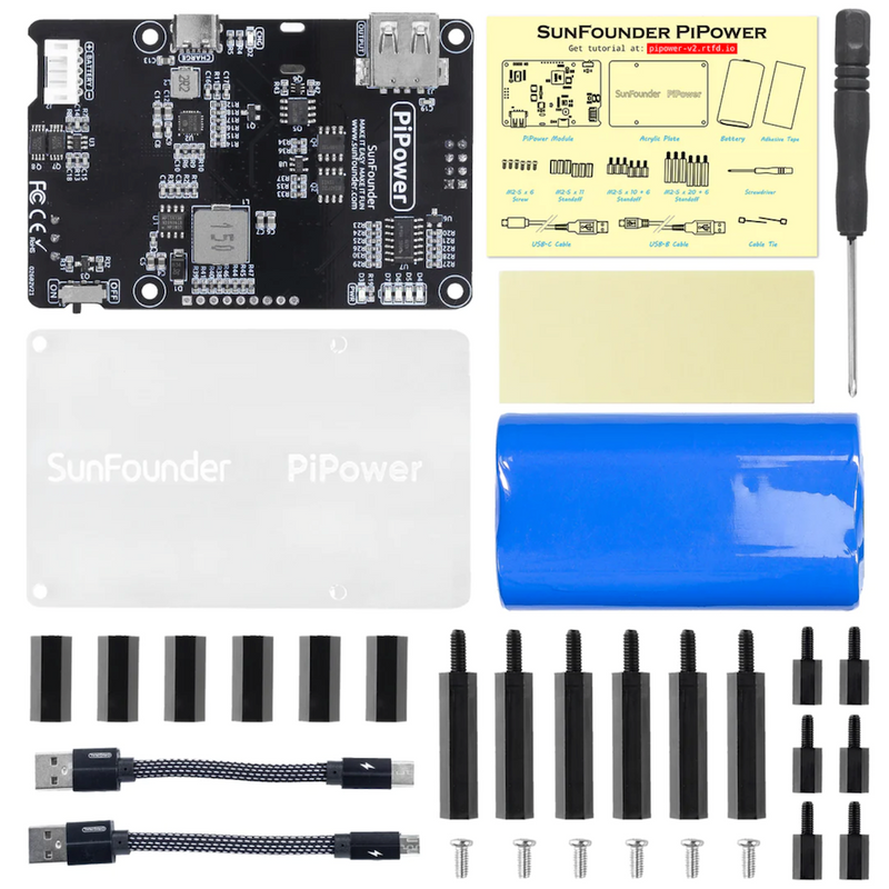 SunFounder Raspberry Pi UPS Power Supply Module V2.0 w/ Battery