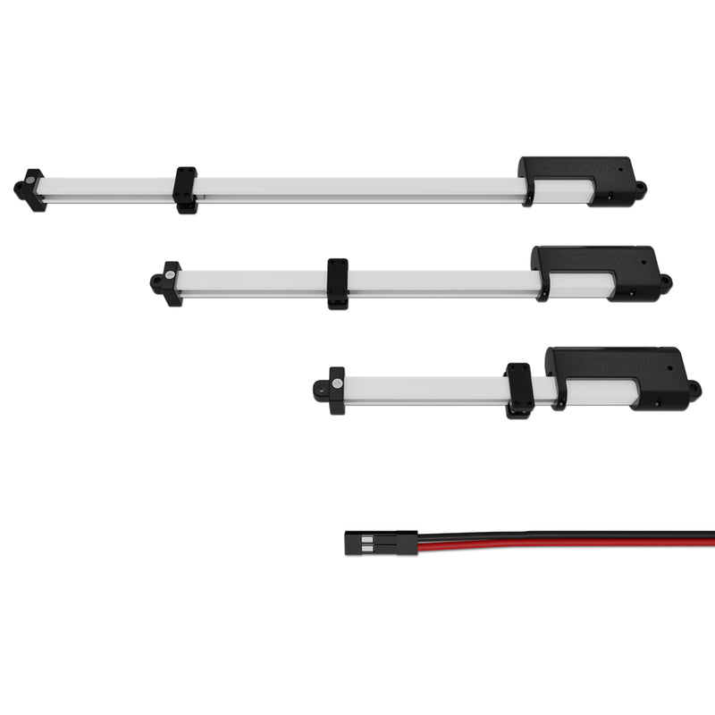 T16 Mini Linear Actuator, 200mm, 256:1, 12V w/ Limit Switches