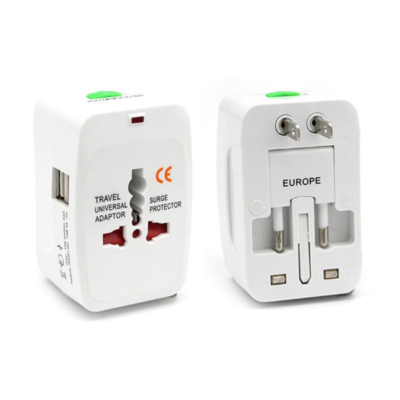Universal Plug Adapter w/ Dual USB Port (EU/US/UK/AU)